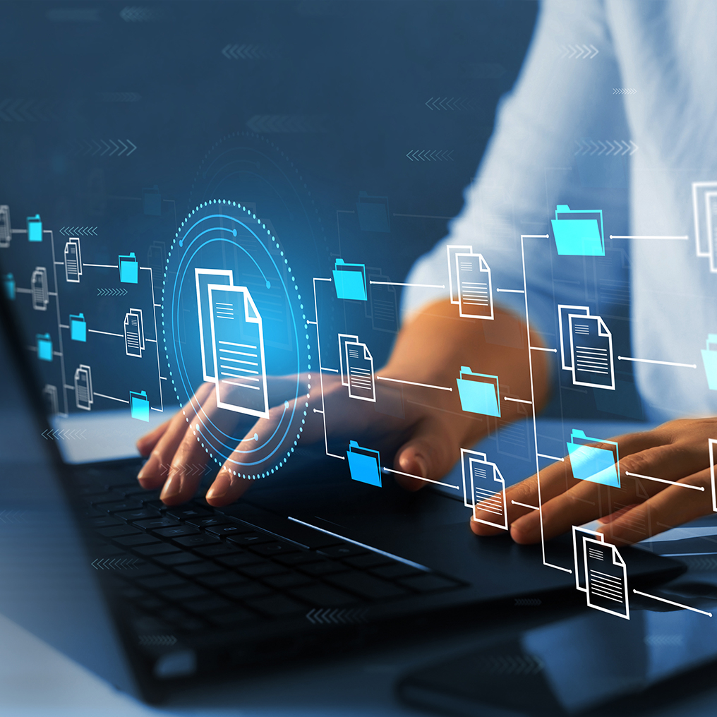 Abstract image of files and folders conveying AI DataOps