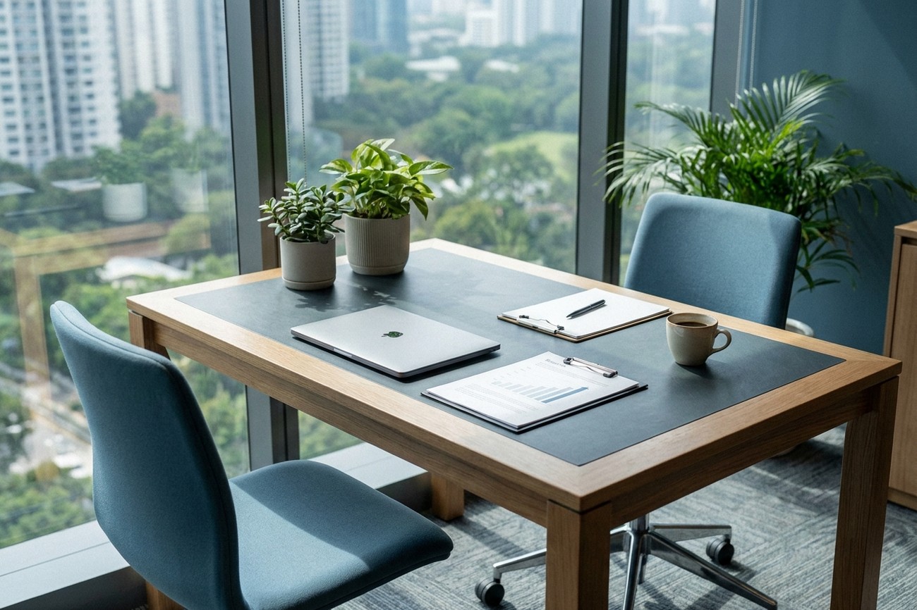 Bright, welcoming conference table with a results report, ready for a CPA firm IT support consultation