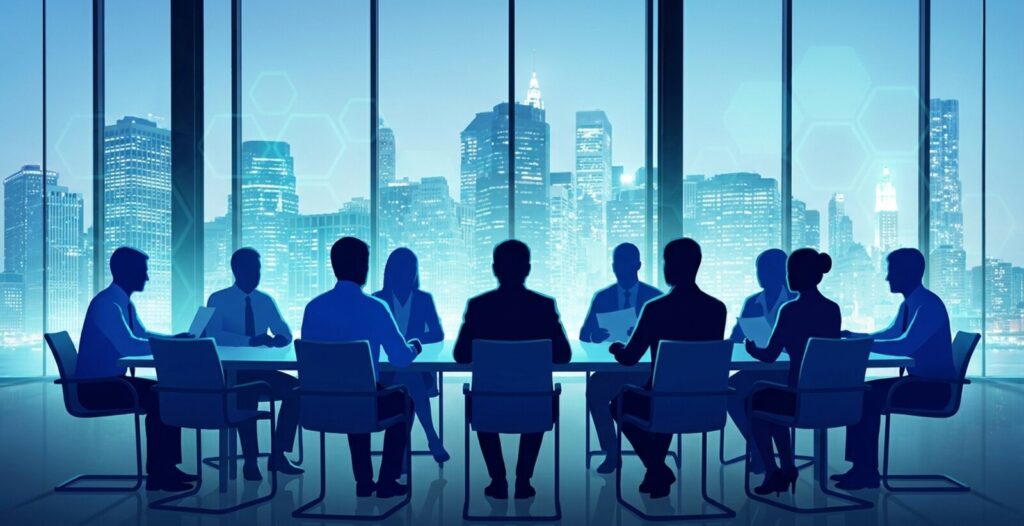 Zeytech leadership team meeting in a modern boardroom